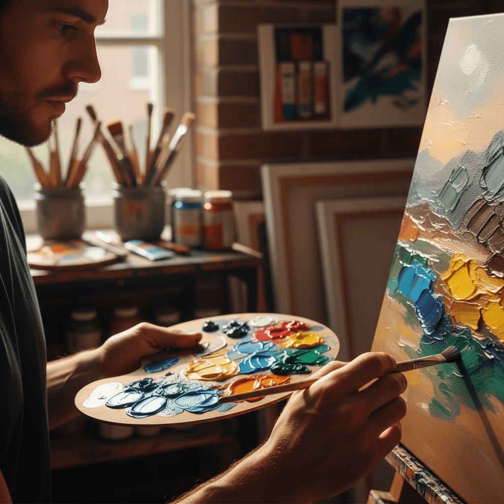 Manos de la artista moldeando arena para un circuito